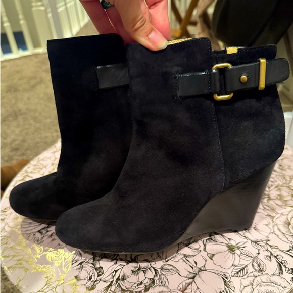 Coach Wedge Booties In Black - Picture 1 of 5